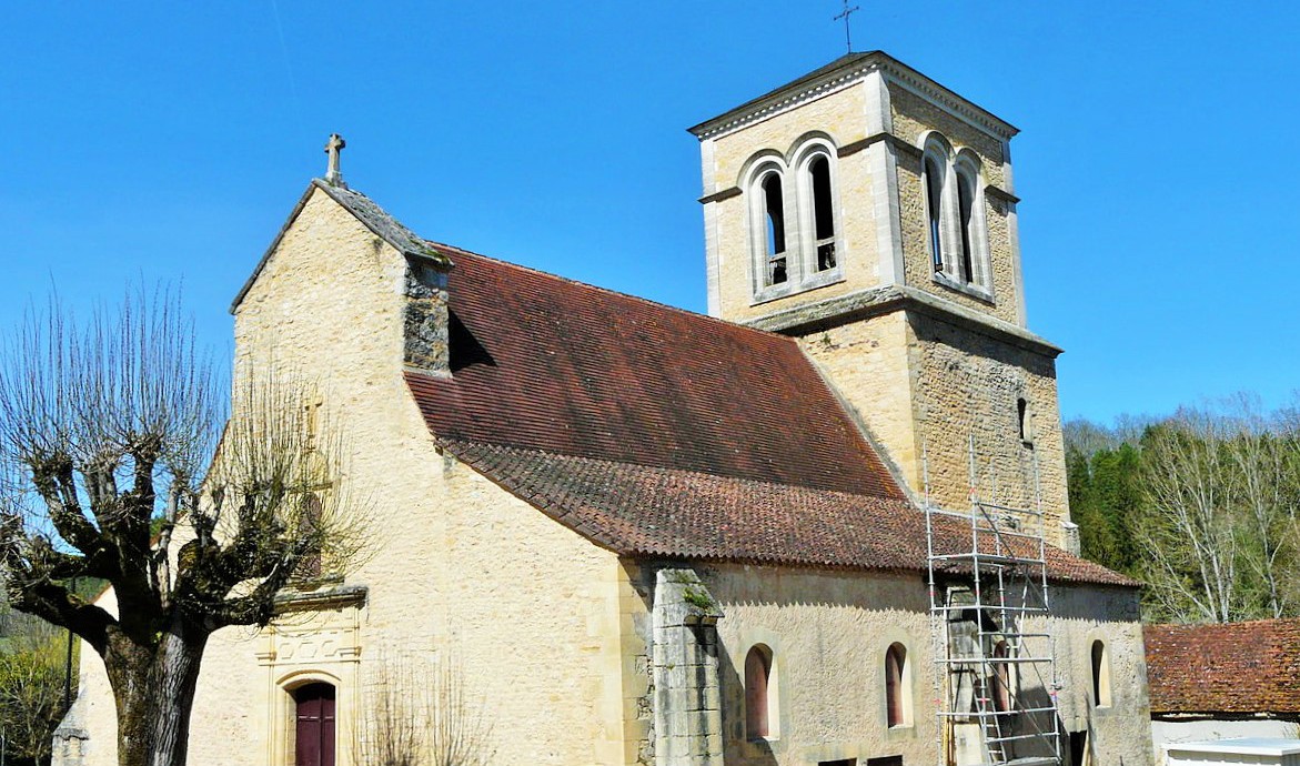 l'église Saint-Saturnin, Journiac, Dordogne, France.