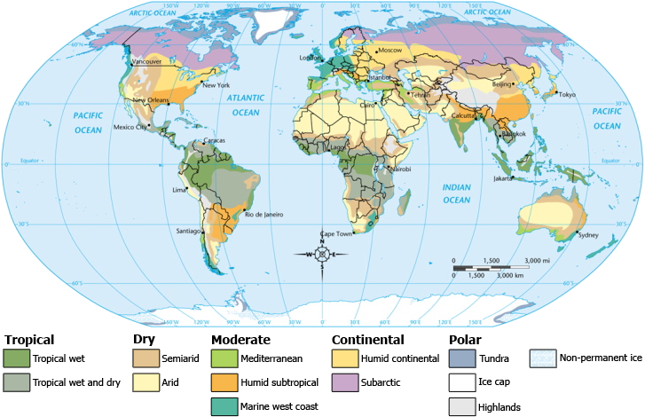 carte mondiale du climat